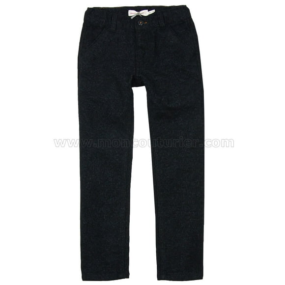 Deux par Deux Boys' Black Velvet Vest Maestro!, Sizes 18M-12 - 6