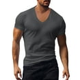thumbnail image 1 of BOBOGOJP T-Shirts Graphiques pour Hommes Mode Printemps Été Col Rond Uni Chandail Manches Courtes (Gris Foncé,TTG), 1 of 5
