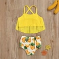 thumbnail image 2 of Mercatoo Toddler Baby Girls Swimsuit Banana Prints Tassels Bikini 2Pcs Bathing Outfit Suit Girls Summer Beach Clothes Set, 2 of 7