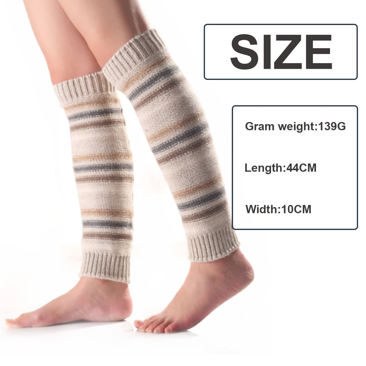 3 Paires De Jambières En Tricot Unisexe Tricotées Longues Chaussettes