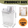 thumbnail image 2 of Laundry Detergent Dispenser 1.8L Large Capacity Soap Containers Plastic Laundry Jugs Sub Bottles for Detergent Softener Bleach Powder Soda etc, 2 of 7