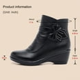 thumbnail image 7 of Pmoiste Ankle Boots for Women Wedge Heel with Bow Decor Wide Calf Cozy Winter Warm Plush Faux Leather Ladies Booties, 7 of 7
