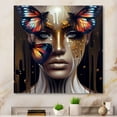 thumbnail image 2 of Designart Sensual Woman With Colorful Butterfly VII Canvas Wall Art, 2 of 5