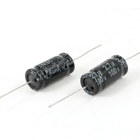 

Unique Bargains 2 Pcs 10mmx20mm 2.7uF 100V -40+85C Polarized Axial Electrolytic Capacitor