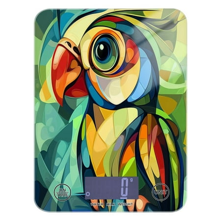 

WOBOGO Abstract Mini Parrot Kitchen Scale Digital Gram and Ounce Weighing for Cooking Baking Ketogenic Diet Meal Prep