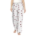 thumbnail image 2 of Picia Ladybugs Flying On Dotted Route Womens Soft Woven Cotton Elastic Waistband Sleep Pajama Pant Lounge Sleep Pant With Pockets And Drawstring-Small, 2 of 9