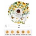 thumbnail image 6 of 15 Inch Round Placemats Set of 4, Spring Sunflowers Non Slip Heat Insulation PP Table Mats, Eucalyptus Leaves Flowers Butterfly Washable Place Mats for Kitchen Dining Party Table Decor, 6 of 7