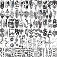 thumbnail image 1 of Hotoyannia 72 Hojas de Tatuajes Temporales Pequeños, Tatuajes Falsos que Parecen Reales y Duran Mucho, Incluyen Tatuajes de Lobo, León, Tigre, Esqueleto y Calavera, 1 of 3