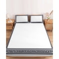 thumbnail image 2 of Full Size Fitted Sheet Set - White Geometric 3 Piece Bedding Sets 16" Deep Pocket Fitted Sheet with 2 Pillowcases Black Greek Key Design Abstract Modern Art Brushed Microfiber Hotel Luxury Bed Sheets, 2 of 9