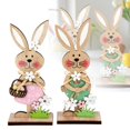 thumbnail image 1 of WIFKLSIIPG Hand Painted Wooden Easter Bunny Tabletop Craft Sign Home Decoration for Spring Celebrations, 1 of 9