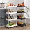 thumbnail image 3 of 3/4 Tier Rolling Utility Cart Store Shelf Movable Gap Store Rack Kitchen Bathroom Slim Slide Organizer Shelf Livingroom Rack, 3 of 6