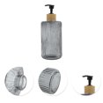thumbnail image 5 of Unique Bargains 1 Pc Durable Round Bottom Vertical Stripes Soap Dispenser 16.91oz Gray Black, 5 of 6