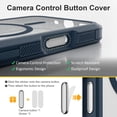 thumbnail image 2 of Pour iPhone 16 Plus Étui avec Bouton de Capture de Contrôle de Caméra, [Compatible avec MagSafe], Protection Antichoc Robuste, Étui Magnétique Transparent pour iPhone 16 Plus, 6.7 Pouces, Bleu Foncé, 2 of 6