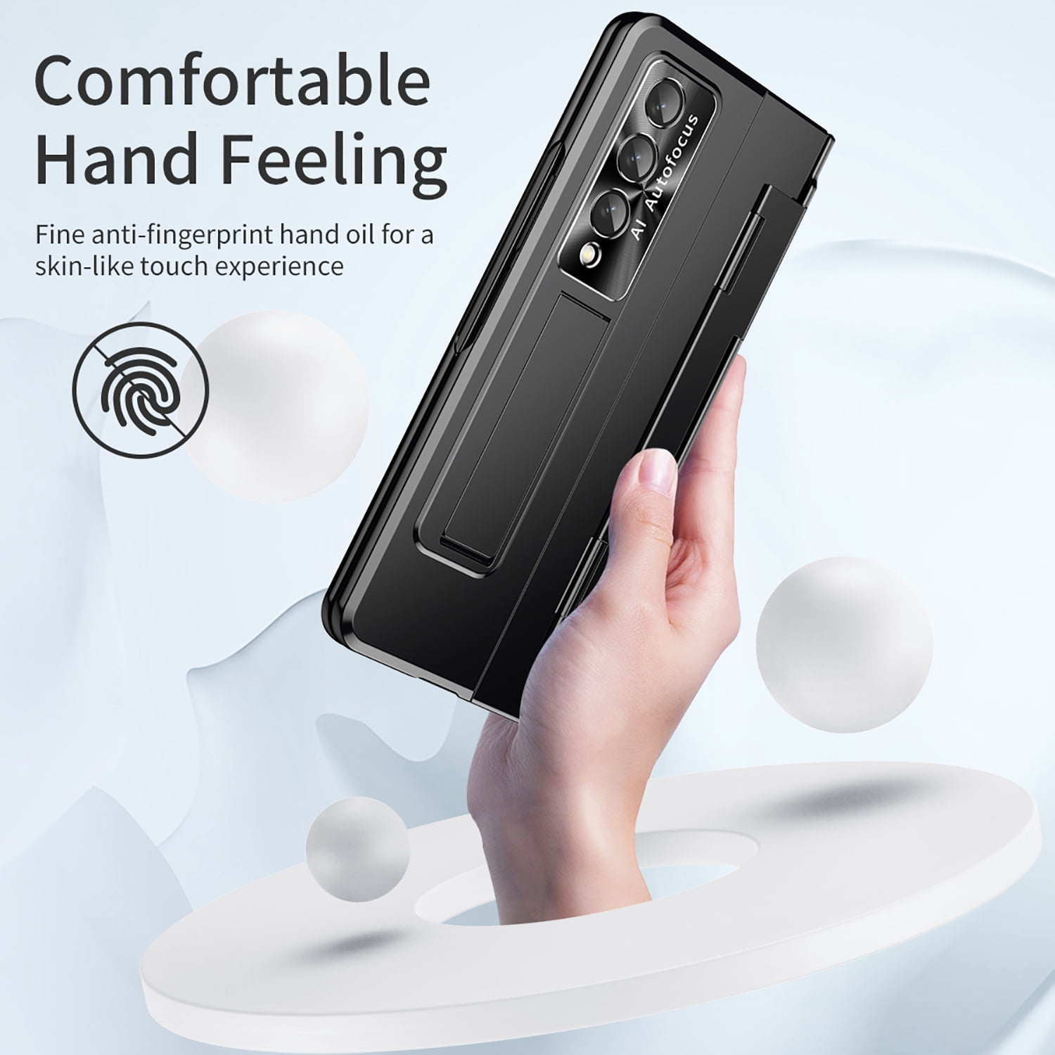 for Samsung Galaxy Z Fold 4 Case Magnetic Hinge Protection Built-in S Pen Holder with Front Glass Kickstand All-Inclusive PC Shockproof Case Wireless Charging for Samsung Z Fold 4 5G 2022, Black