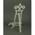 thumbnail image 3 of Cast Iron Rustic White Fleur De Lis Crown Scroll Art Base Easel Photo Book Stand, 3 of 3