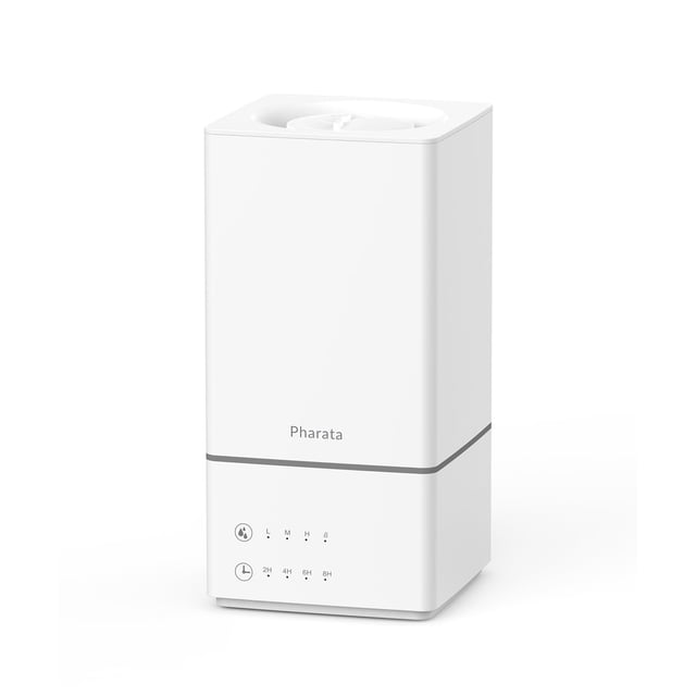 Pharata Humidifiers for Bedroom Large Room, 4L Top Fill Cool Mist Humidifiers for Baby Nursery, Air Humidifier with 360° Rotation Nozzle, Auto Shu