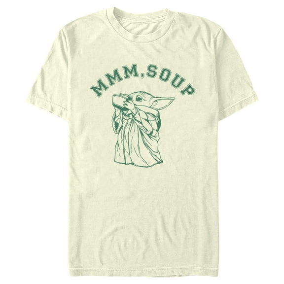 Men's Star Wars: The Mandalorian Grogu Mmm Soup Graphic Tee Beige X Large
