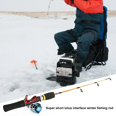 DISHAN Ice Fish Rod 1 Set Outdoor Fishing High Strength Excellent Mini Metal Spinning Wheel Travel Fishing Rod