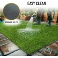 thumbnail image 4 of 6'6" x 7' Artificial Faux Grass Rug - Realistic Turf with UV Protection - Perforated for Easy Drainage - Durable, Hose-Off Synthetic Lawn Carpet for Indoor & Outdoor Use, Green, 4 of 6