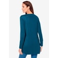 thumbnail image 3 of Roaman's Women's Plus Size Drop Needle Henley Lightweight Sweater Knit, 3 of 4