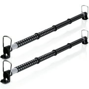 Zone Tech Expandable Clothes Bar Car Hanger Rod 2-Piece Heavy Duty Black Retractable Rubber Grip Vehicle Hanger Clothes Bar for Travel Expandable 34 to 62