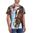 thumbnail image 2 of Qekee Christmas Horse Classic Fit T-Shirt Men's Shirt Men's Tight Short Sleeves for Exercise, Running, Mountaineering - Christmas Horse, 2 of 9