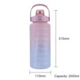 thumbnail image 4 of Botella de agua de 2000 ml con marcador de tiempo para taza de bebida deportiva al aire libre (rosa), 4 of 7