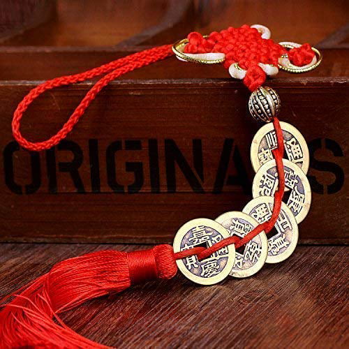 GJMY Feng Shui Coins for Wealth and Success with Chinese Knot Lucky Coins Five E 