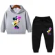 thumbnail image 3 of Conjunto de sudadera con capucha para niños, ropa para niños, ropa para bebés, suéteres casuales con capucha de Mickey, sudadera con capucha y pantalones, 2 piezas/conjunto, 2 a 14 años, 3 of 5