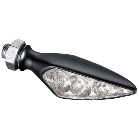 Kuryakyn 2850 Motorcycle Lighting Accessory: Kellermann Rhombus S Extreme, LED Turn Signal/Blinker Light, Amber, Front Left/Rear Right, Satin Black, Pack of 1