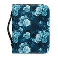 thumbnail image 1 of Xoenoiee Blue Rose Floral Print Bible Case Bible Cover Faux Leather Carrying Book Holder Church Bags with Zipper Study Essentials Organizer Tote Gifts for Women Men, M, 1 of 7