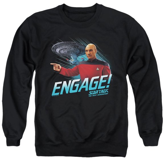 Star Trek Engage Adult Crewneck Sweatshirt Black
