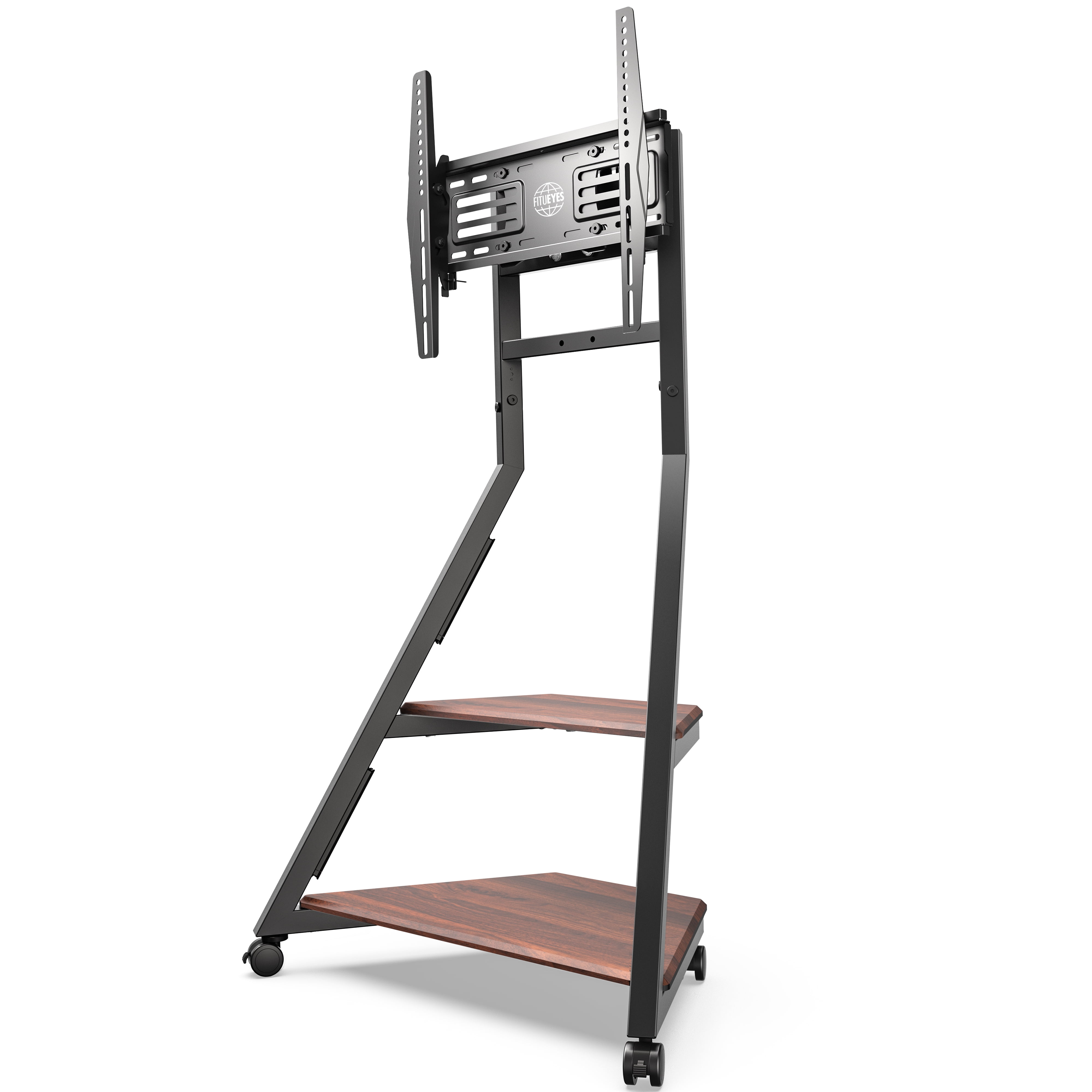 FITUEYES Comfortable Television Stand, Ironwood Walnut