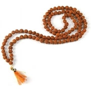 Petrichor Rudraksha Mala Necklace (108 Beads, Brown, Unisex Adult)