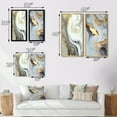 thumbnail image 4 of Designart "Marble Abstraction in White and Gold III" Abstract Marble Framed Wall Art Set Of 2 - White Abstract Framed Canvas Set For Living Room Decor, 4 of 7
