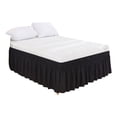 thumbnail image 1 of Bed Skirt with Elastic Wrap Solid Color Soft Fabric Easy Fit for King Queen Full Size Beds Hidden Box Spring Cover Dust Ruffle, 1 of 6
