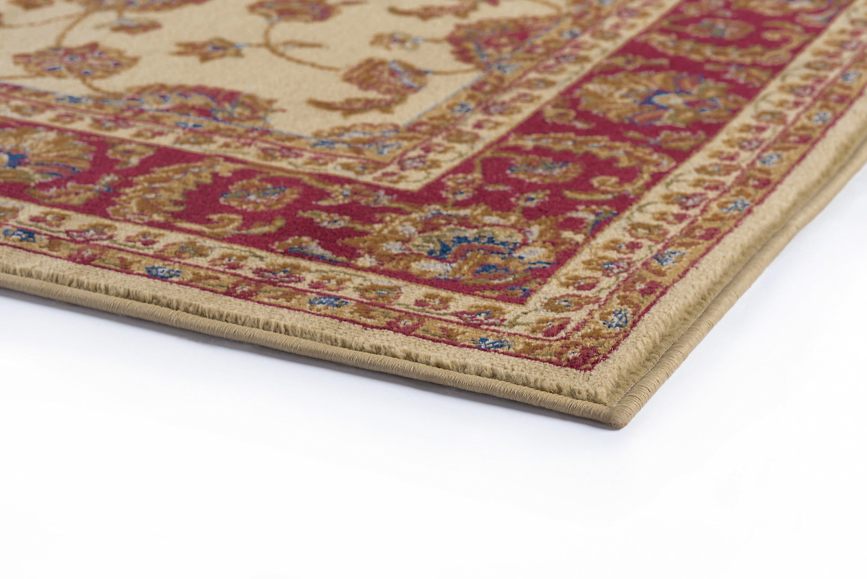 Sensation Transitional 6.7' x 9.6' Ivory and Scarlet Polypropylene Indoor Area Rug