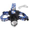 thumbnail image 1 of Linterna frontal P50 con 4 modos de zoom telescópico, luz de advertencia de seguridad para deportes al aire libre, camping, caza y pesca., 1 of 14