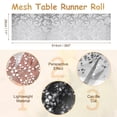 thumbnail image 2 of Caminito de mesa Uxcell negro y plateado, 11" x 30 pies, decoración de malla metálica con lentejuelas, 2 of 6