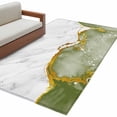 thumbnail image 2 of Green Gold Marble Area Rug 4'x6', Modern Abstract Marble Crack Texture Washable Non-Slip Rugs, Low Pile Large Carpet for Living Room Bedroom Dining Room Kitchen Office Indoor Mat, 2 of 9