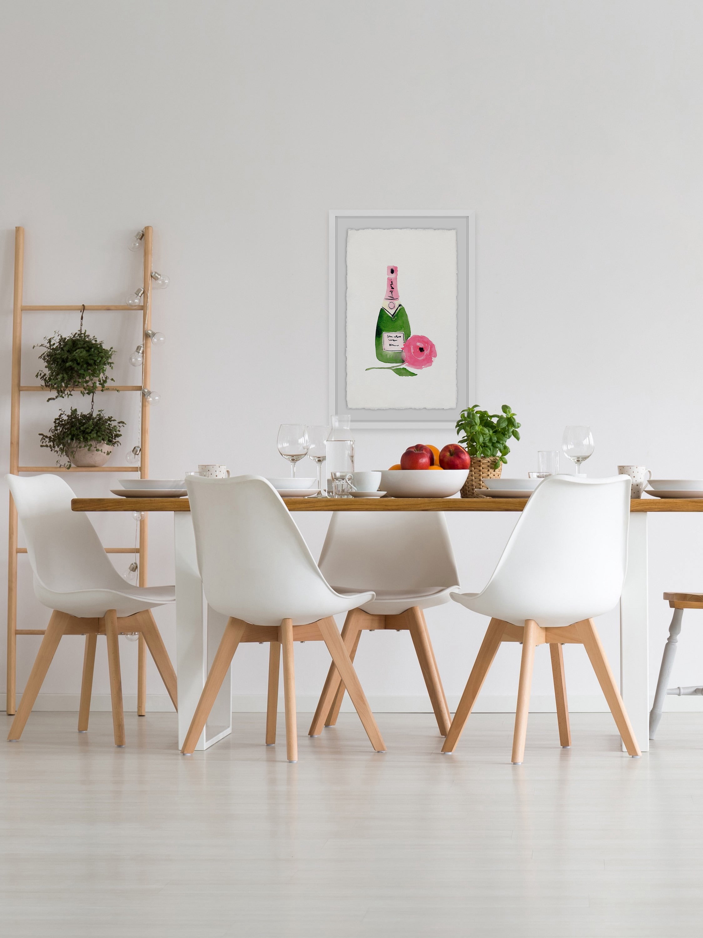 Pink Wine Framed Painting Print