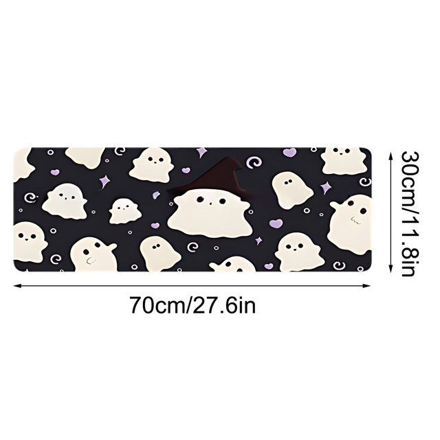 Xihbxyly Alfombrilla de Ratón Fantasma, Extragrande, Cómoda de Goma, Protege El Teclado y El Escritorio, Fácil de Limpiar, Temática de Halloween o Fantasmas, 60 X 30 Cm/70 X 30 Cm