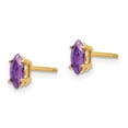 thumbnail image 6 of Auriga Fine Jewelry 14K Yellow Gold 6x3mm Marquise Amethyst Stud Earrings for Women, 6 of 7
