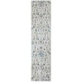 thumbnail image 2 of Laddha Home Designs 2.25' x 8.75' Floral Damask Area Throw Rug Runner - Cream and Blue, 2 of 7