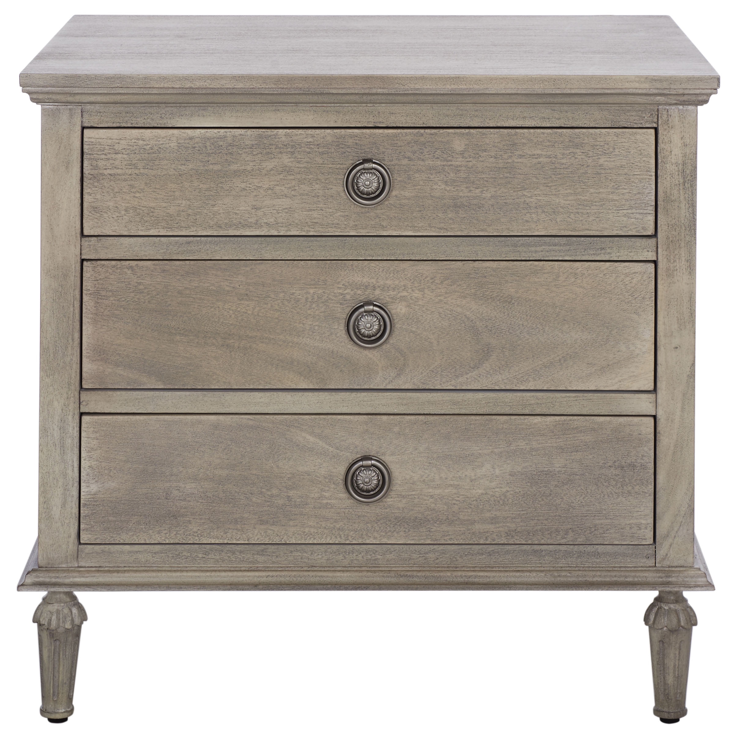 SAFAVIEH Couture Lisabet Contemporary Nightstand with 3 Drawers, Light Grey