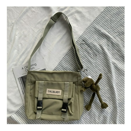 

Large-Capacity Pillow Bag Youth Fashion Casual Version for Women Girls Teen Light Green No Pendant