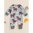 thumbnail image 6 of BemeyourBBs Western Baby Clothes Newborn Baby Boy Girl Cowboy Cowgirl Outfit Romper Cattle Print Long Sleeve Zip-up Full Length Jumpsuit Spring Fall Winter Clothes, 6 of 9