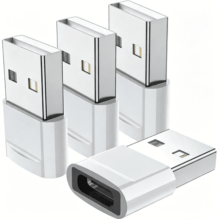 GJX Usb C Female to Usb Male Adapter (4-Pack)|Type C a Charger Cable Adapter for Iphone 11 12 13 14 15 Pro Max|Samsung Galaxy S24 S23 S22 Ultra|Google Pixel 7 5 3 Iwatch Watch Series 7 8