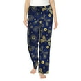 thumbnail image 1 of Balery Vintage Golden Butterfly Pantalones de pijama para mujer, pijamas ultraligeros, pantalones de estar por casa-Small, 1 of 6