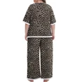 thumbnail image 3 of MINTREUS Lounge Sets for Women Plus Size Pajamas Neck Pullover Top Wide-Leg Pants Women's PJ Casual Set 1X-5X, 3 of 11
